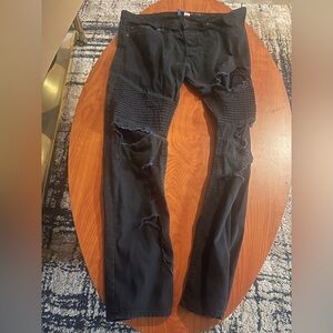 Divided Black Ripped Skinny Jeans for Men